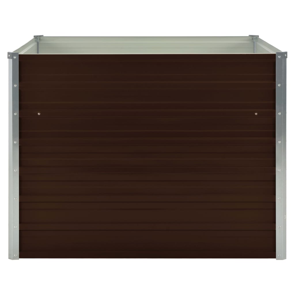 vidaXL Ζαρντινιέρα Ψηλή Καφέ 100 x 100 x 77 εκ. από Γαλβανισμένο Χάλυβα