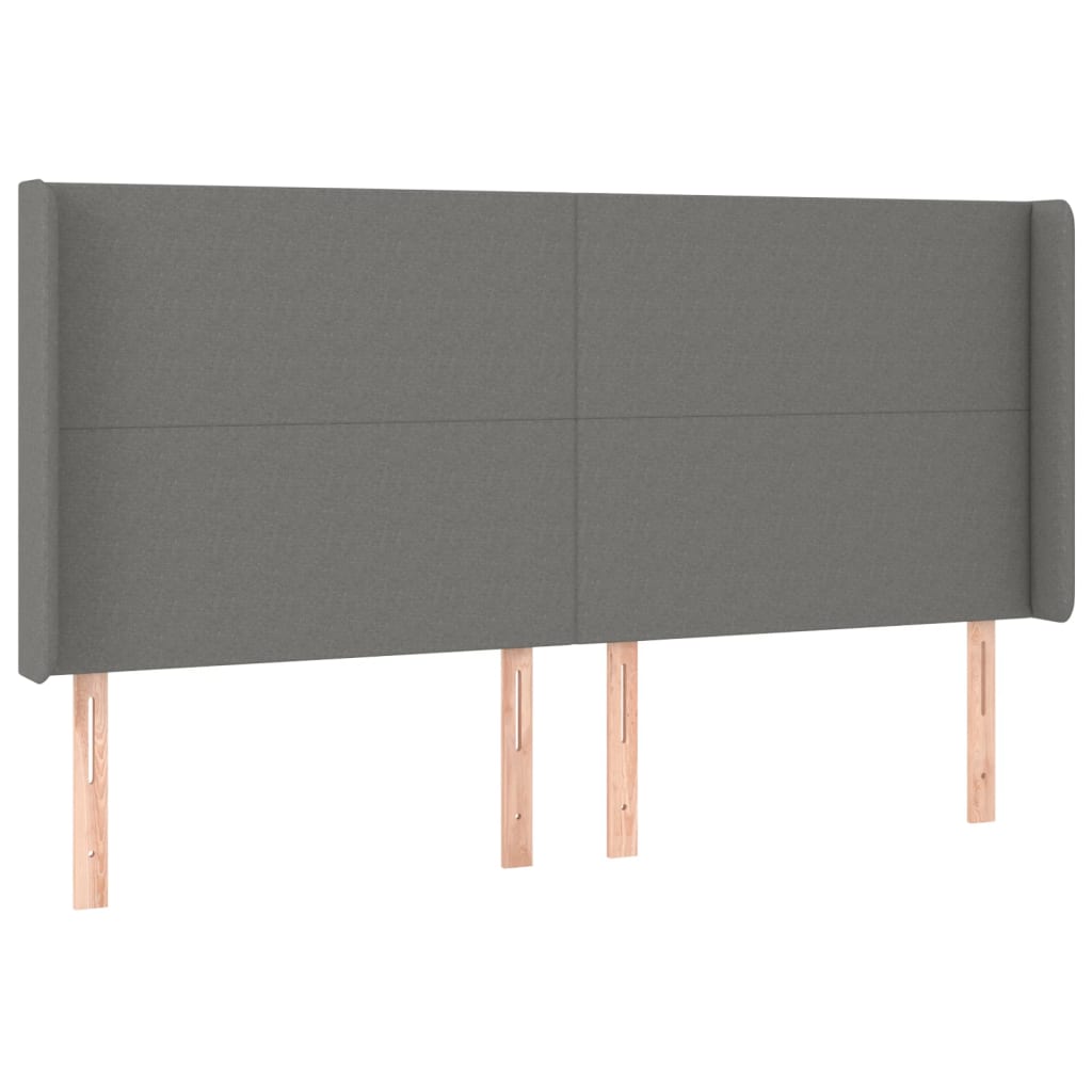 vidaXL Κρεβάτι Boxspring με Στρώμα & LED Σκ.Γκρι 180x200 εκ Υφασμάτινο