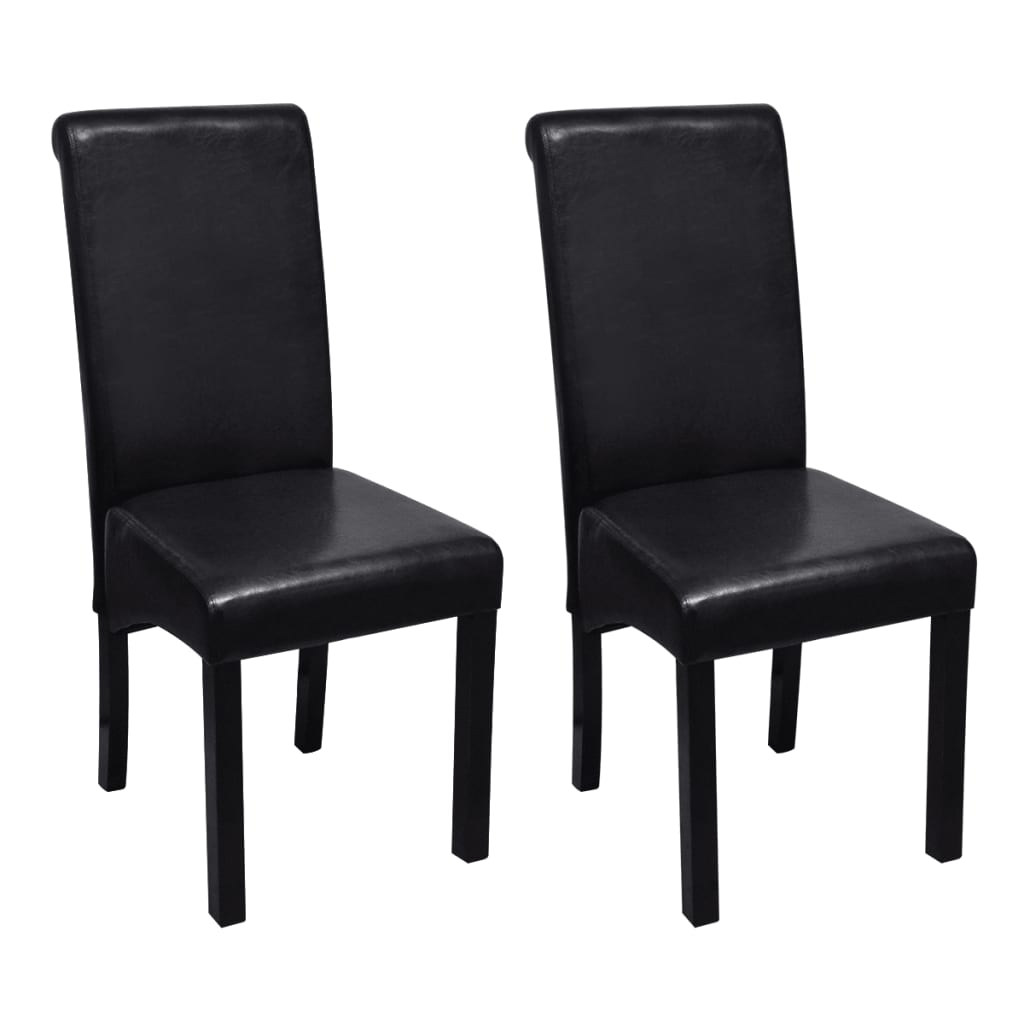 vidaXL Καρέκλες Τραπεζαρίας 2 τεμ. Μαύρες από Συνθετικό Δέρμα