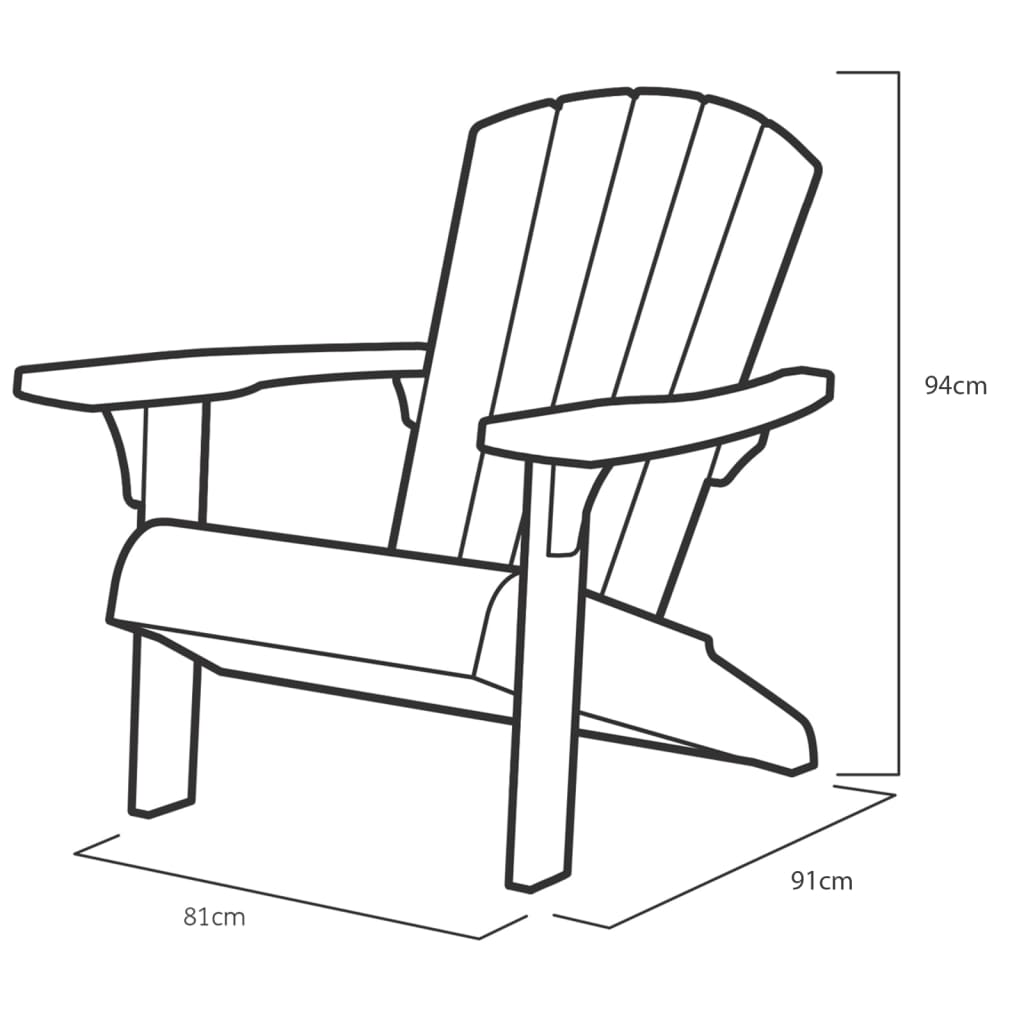 Keter Καρέκλα Adirondack Troy Χρώμα Γκρι