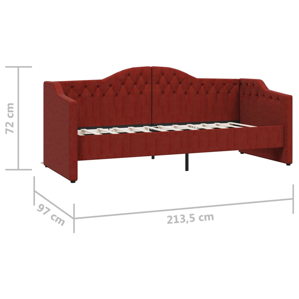 vidaXL Καναπές Κρεβάτι με Έξοδο USB Μπορντό 90 x 200 εκ. Υφασμάτινος