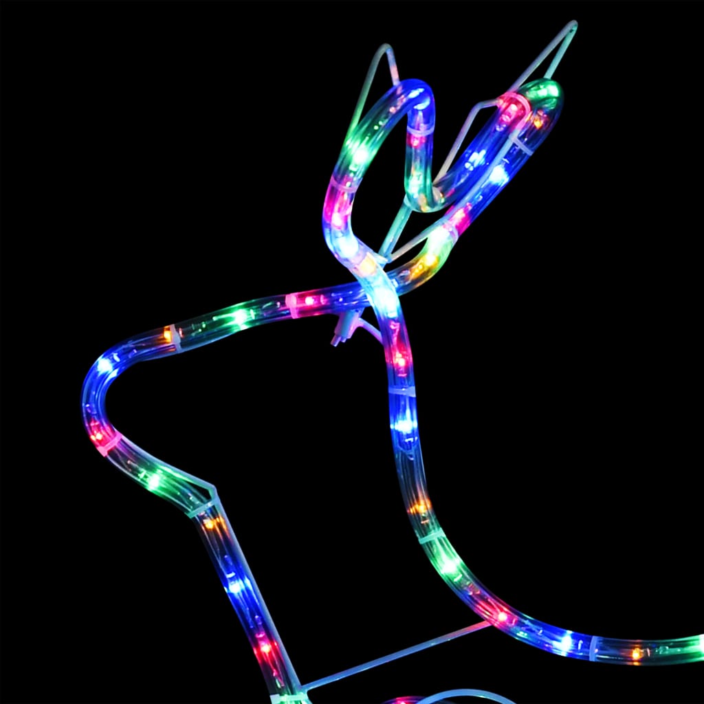 vidaXL Τάρανδος Χριστουγεννιάτικος με Έλκηθρο Εξωτ. Χώρου με 252 LED