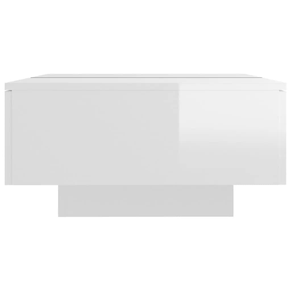 vidaXL Τραπεζάκι Σαλονιού Γυαλιστερό Λευκό 90x60x31 εκ. Μοριοσανίδα