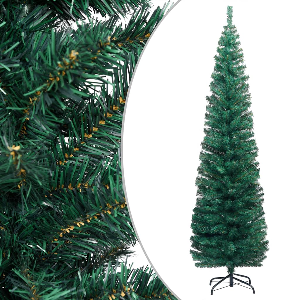vidaXL Χριστουγεν. Δέντρο Προαναμμένο Τεχνητό Βάσεις Πράσινο 210εκ PVC