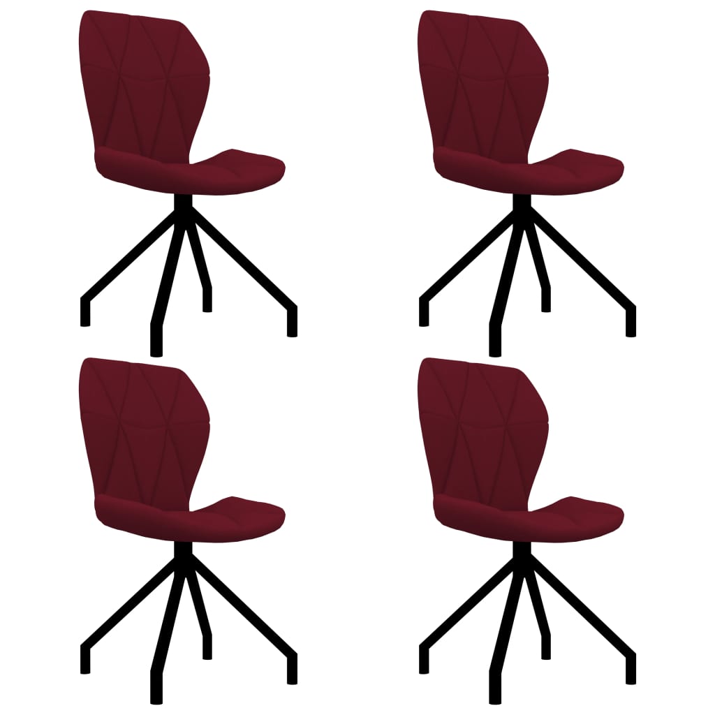 vidaXL Καρέκλες Τραπεζαρίας 4 τεμ. Μπορντό από Συνθετικό Δέρμα