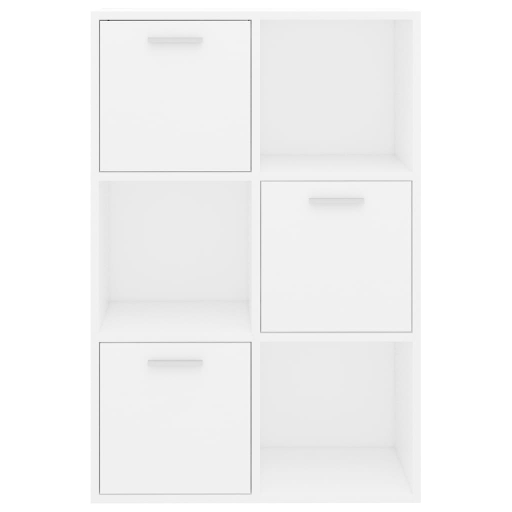 vidaXL Ραφιέρα με Ντουλάπια Λευκή 60 x 29,5 x 90 εκ. από Μοριοσανίδα