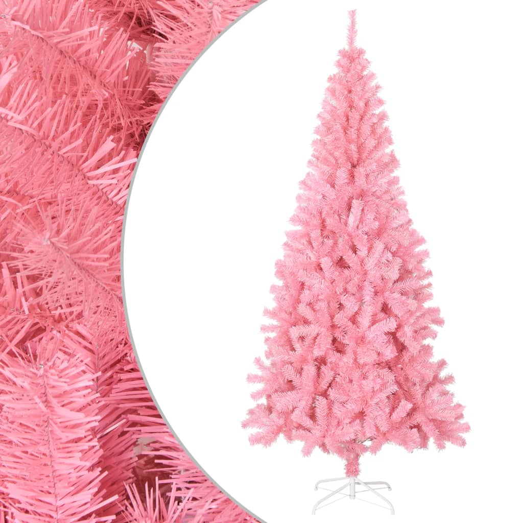 vidaXL Χριστουγεννιάτικο Δέντρο Τεχνητό Με Βάση Ροζ 240 εκ. PVC