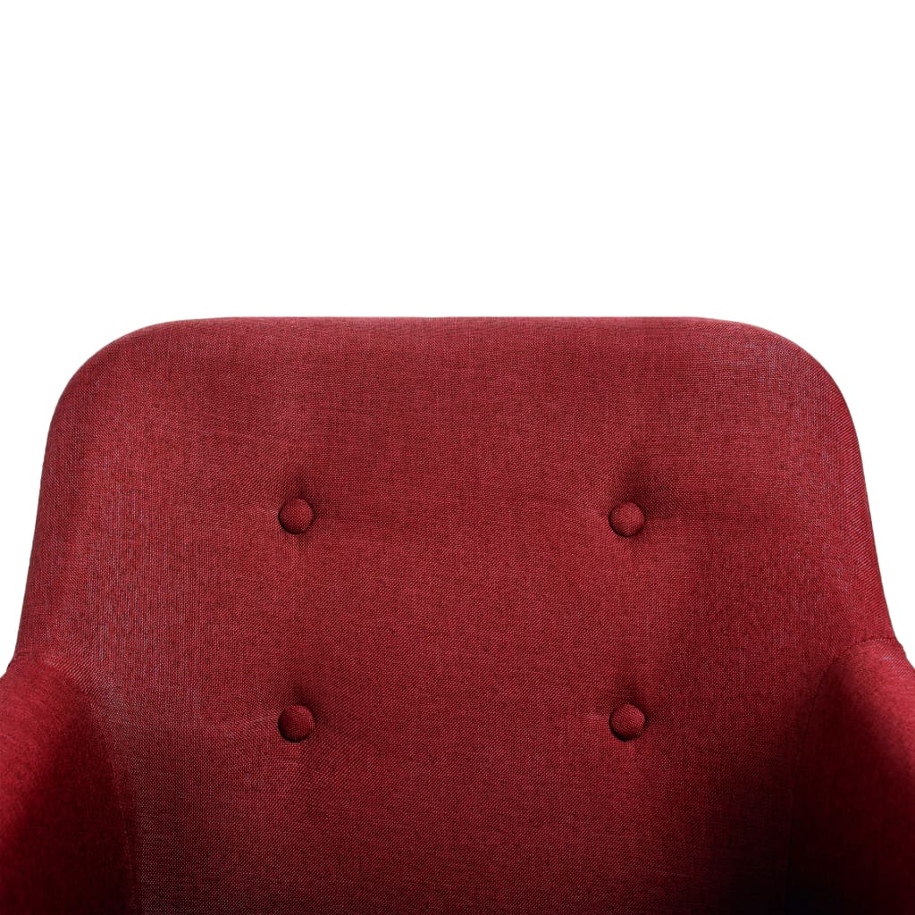 vidaXL Καρέκλες Τραπεζαρίας 2 τεμ. Μπορντό Ύφασμα / Μασίφ Ξύλο Δρυός