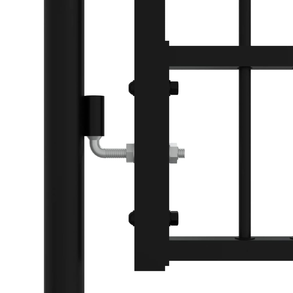 vidaXL Πόρτα Φράχτη με Ακίδες Μαύρη 103x150 εκ. Ατσάλι με Ηλεκτρ. Βαφή