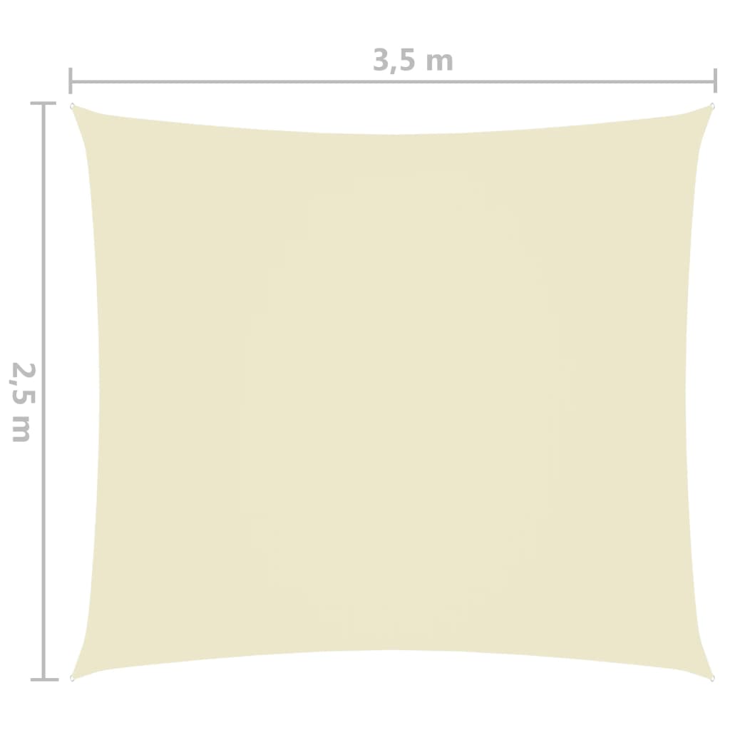 vidaXL Πανί Σκίασης Ορθογώνιο Κρεμ 2,5 x 3,5 μ. από Ύφασμα Oxford