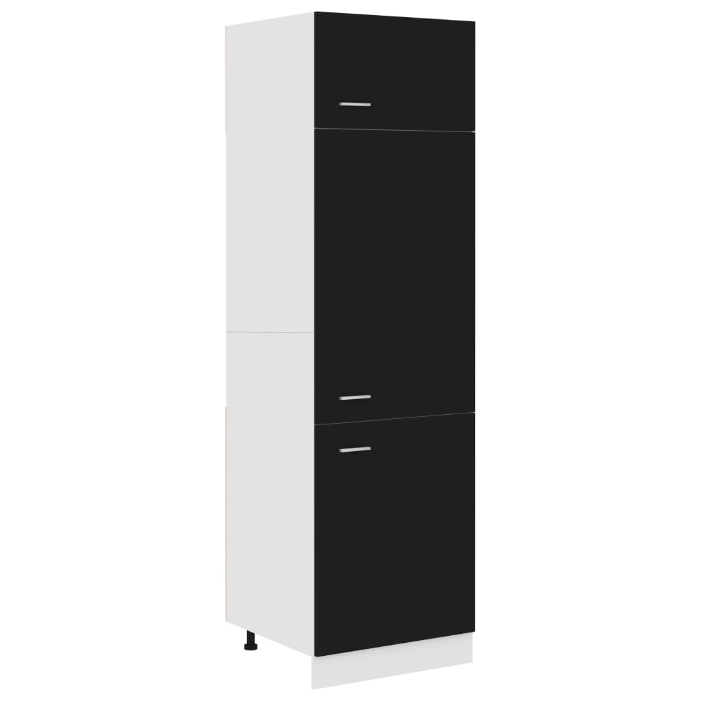 vidaXL Ντουλάπι Ψυγείου Μαύρο 60x57x207 εκ. από Μοριοσανίδα
