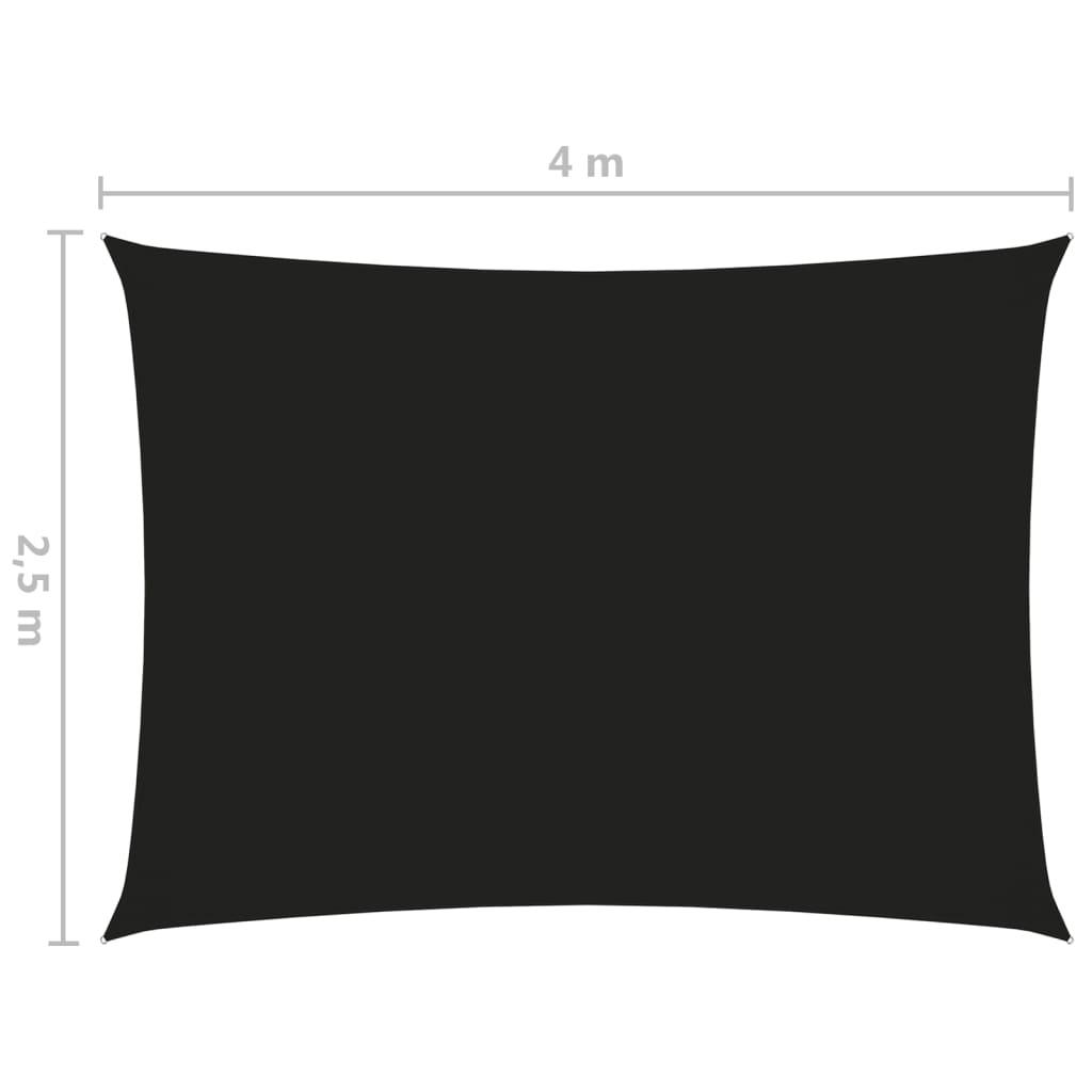 vidaXL Πανί Σκίασης Ορθογώνιο Μαύρο 2,5 x 4 μ. από Ύφασμα Oxford
