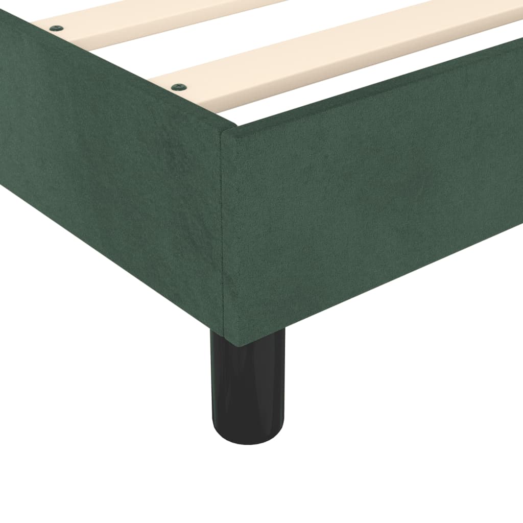 vidaXL Πλαίσιο Κρεβατιού Boxspring Σκούρο Πράσινο 140x200 εκ Βελούδινο