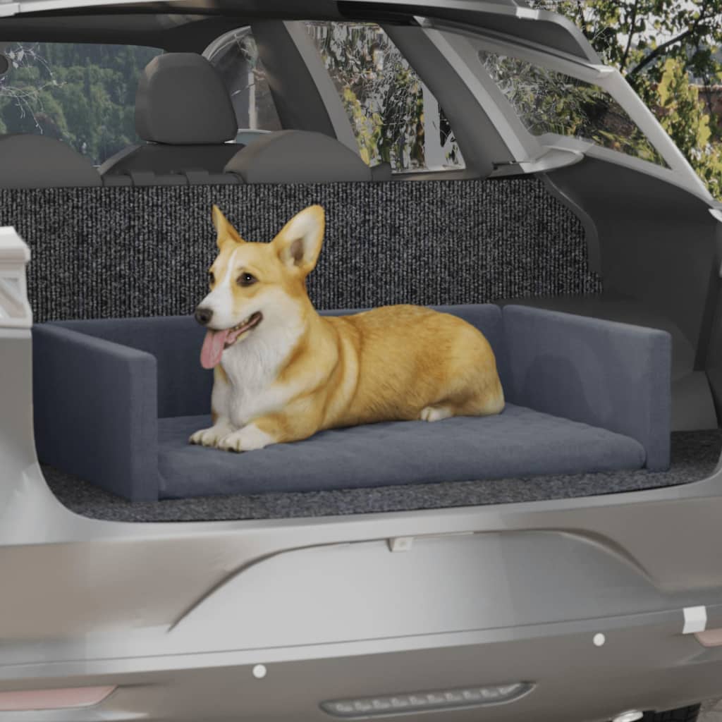 vidaXL Κάθισμα Αυτοκινήτου Σκύλου Αν. Γκρι 110x70 εκ. Όψη Λινού