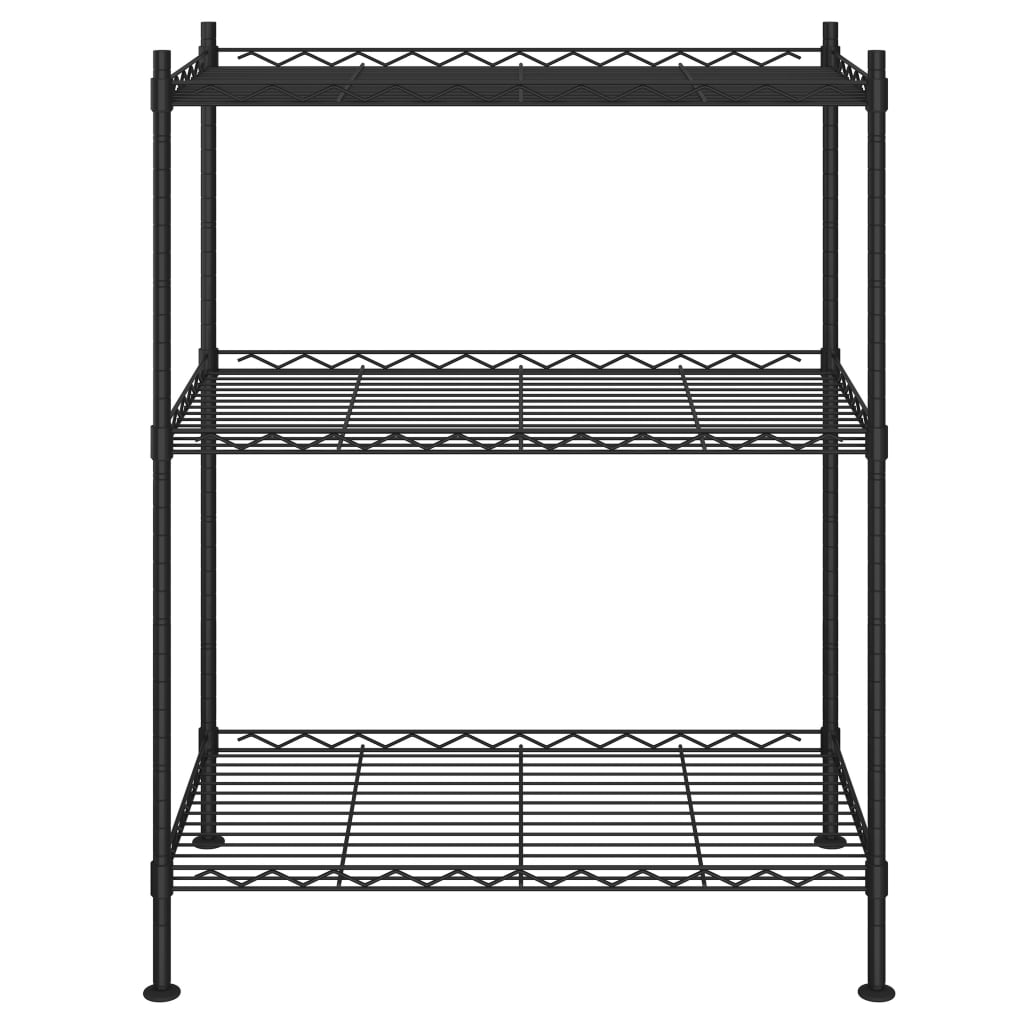 vidaXL Ραφιέρα Αποθήκευσης 3 Επιπέδων Μαύρη 60 x 35 x 76 εκ. 150 κιλά