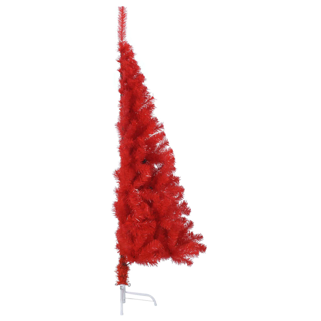 vidaXL Χριστουγεννιάτικο Δέντρο Τεχνητό Μισό & Βάση Κόκκινο 180 εκ PVC