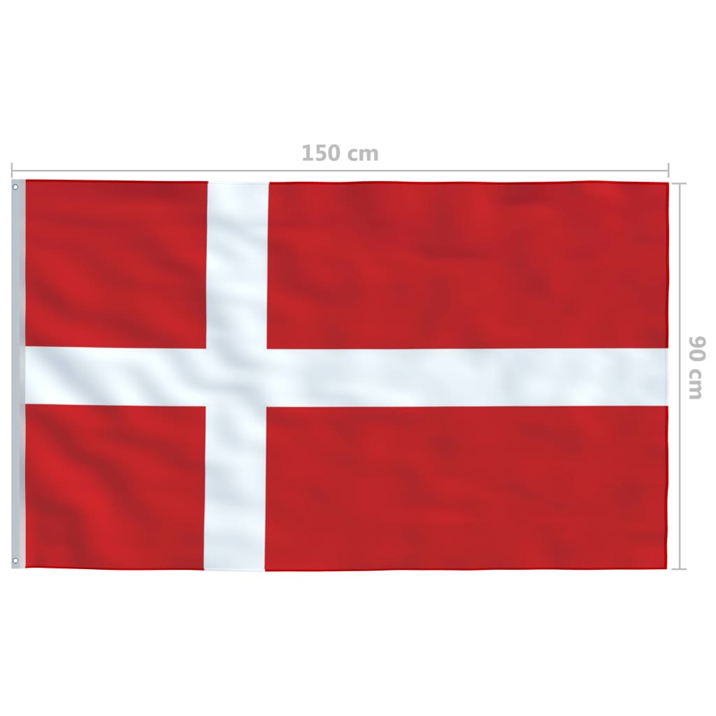 vidaXL Σημαία Δανίας 6 μ. με Ιστό Αλουμινίου