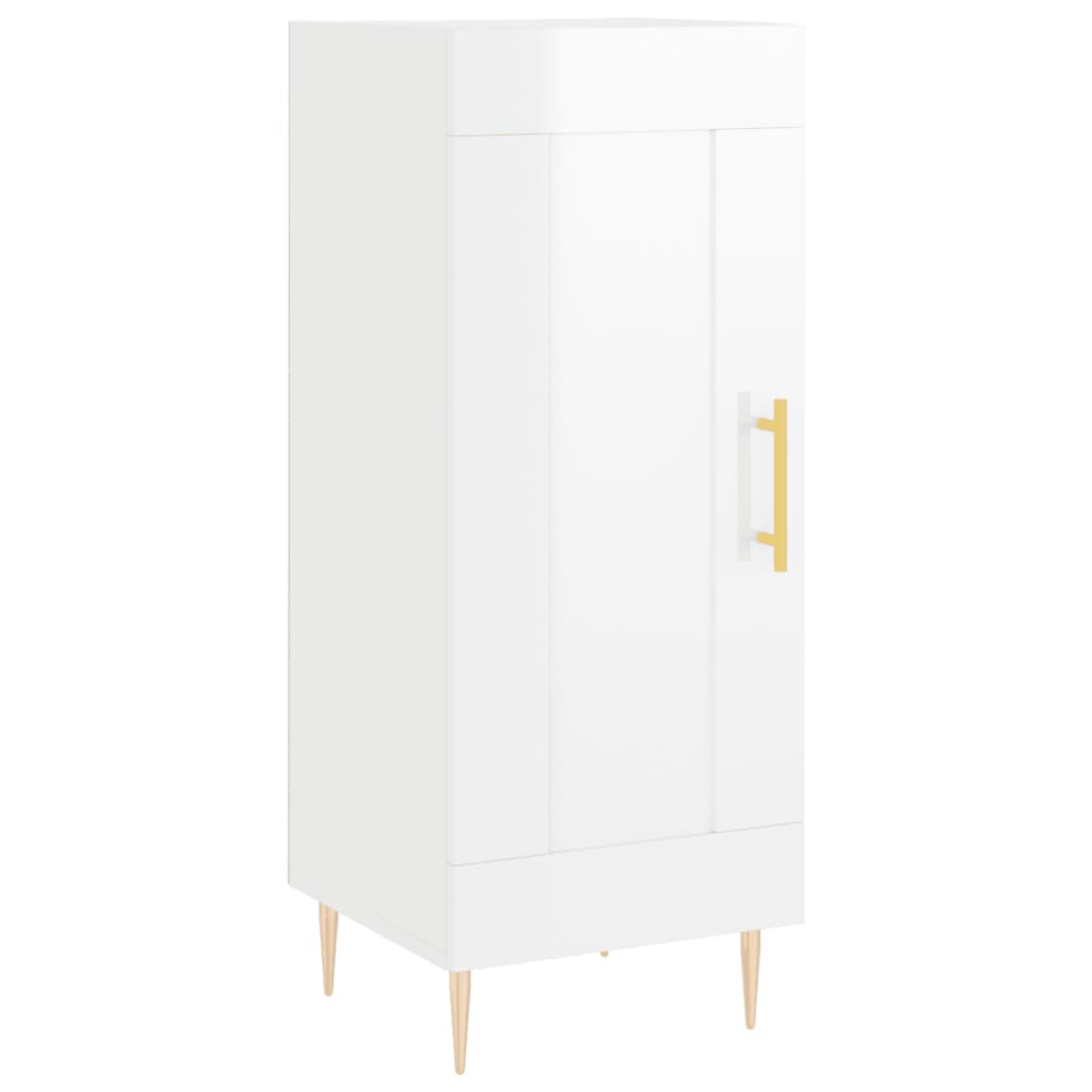 vidaXL Ντουλάπι Γυαλιστερό Λευκό 34,5x34x90 εκ. Επεξεργασμένο Ξύλο