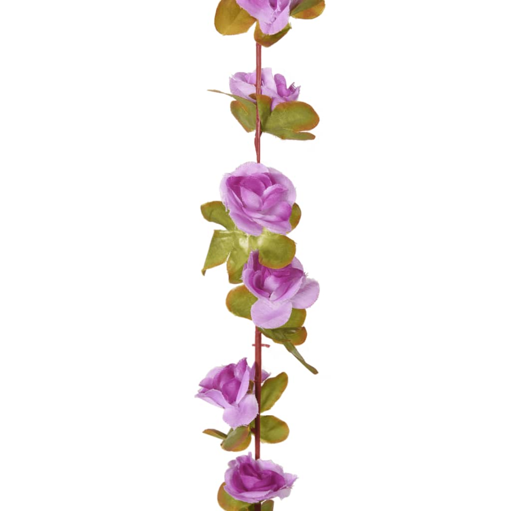 vidaXL Γιρλάντες Λουλουδιών Τεχνητές 6 τεμ. Ανοιχτό Μοβ 250 εκ.