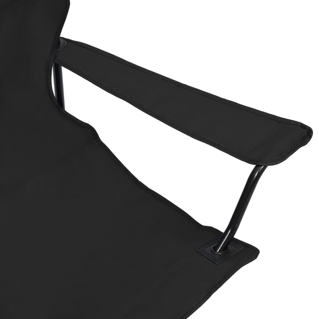 vidaXL Καρέκλα Κάμπινγκ Διθέσια Πτυσσόμενη Μαύρη από Ατσάλι / Ύφασμα
