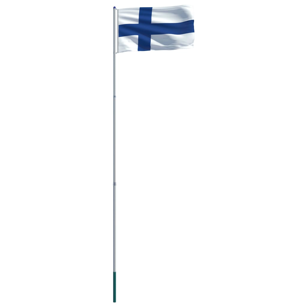 vidaXL Σημαία Φινλανδίας 6 μ. με Ιστό Αλουμινίου