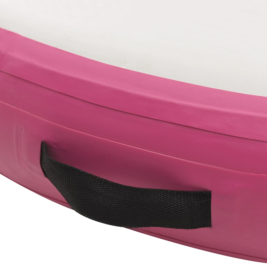 vidaXL Στρώμα Γυμναστικής Φουσκωτό Ροζ 100x100x20 εκ. PVC με Τρόμπα