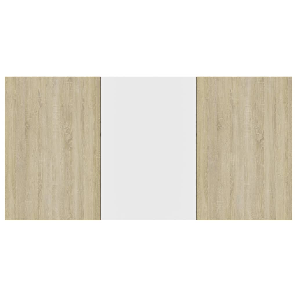 vidaXL Τραπεζαρία Λευκό/Sonoma Δρυς 180 x 90 x 76 εκ. από Μοριοσανίδα