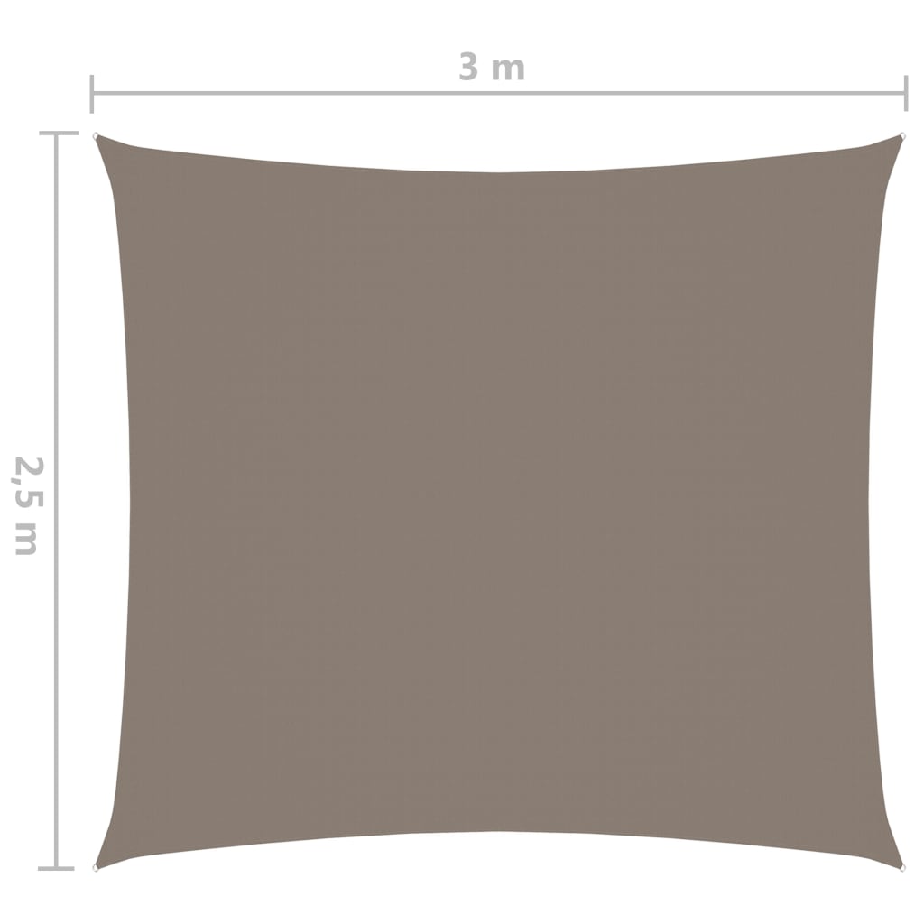 vidaXL Πανί Σκίασης Ορθογώνιο Taupe 2,5 x 3 μ. από Ύφασμα Oxford