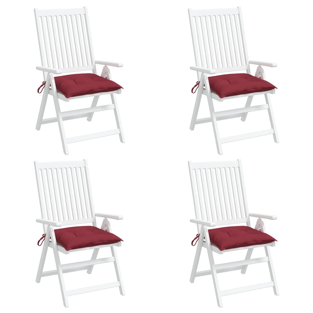 vidaXL Μαξιλάρια Καρέκλας 4 τεμ. Μπορντό 50 x 50 x 7 εκ. Υφασμάτινα