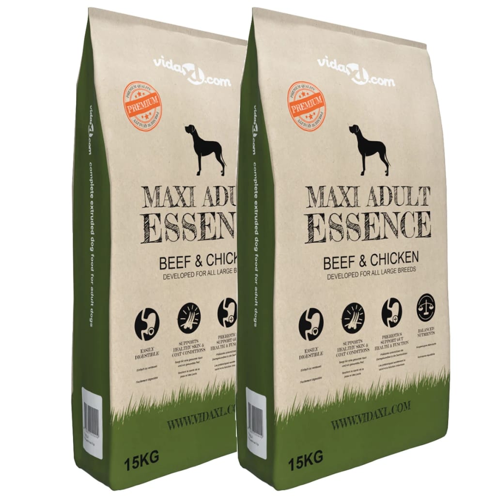 vidaXL Ξηρά Τροφή Σκύλων Premium Maxi Adult Essence Beef & Chicken 30κ