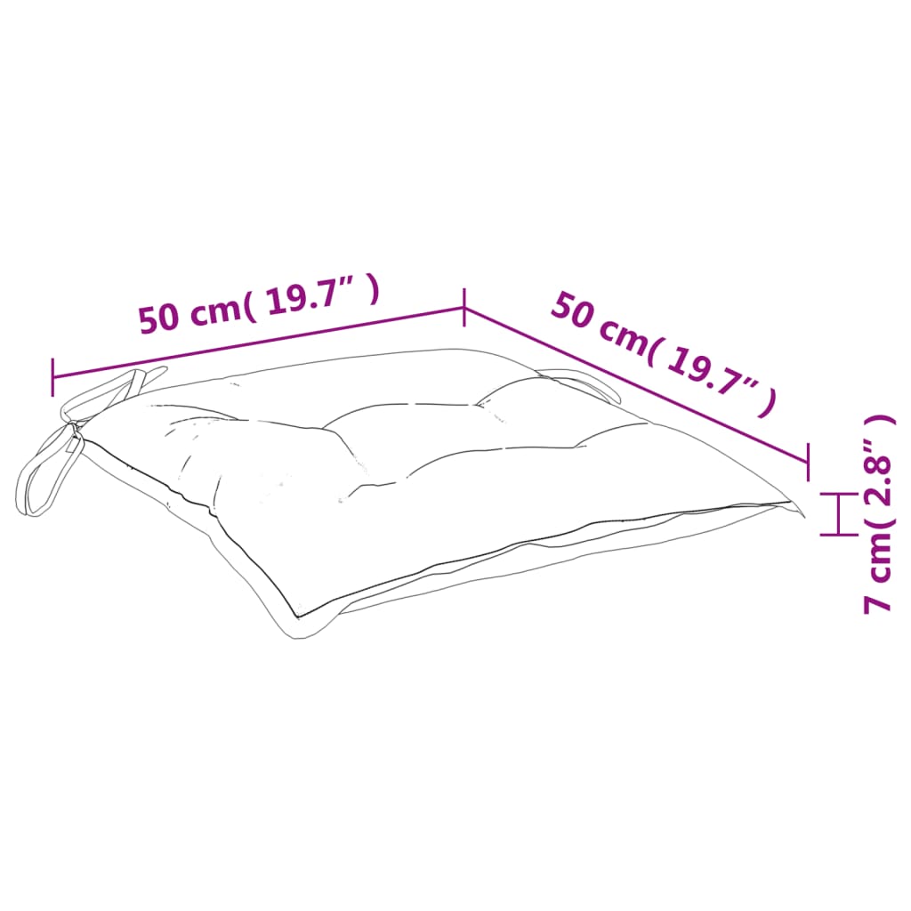 vidaXL Μαξιλάρια Καρέκλας 6 τεμ. Γκρι 50 x 50 x 7 εκ. Υφασμάτινα