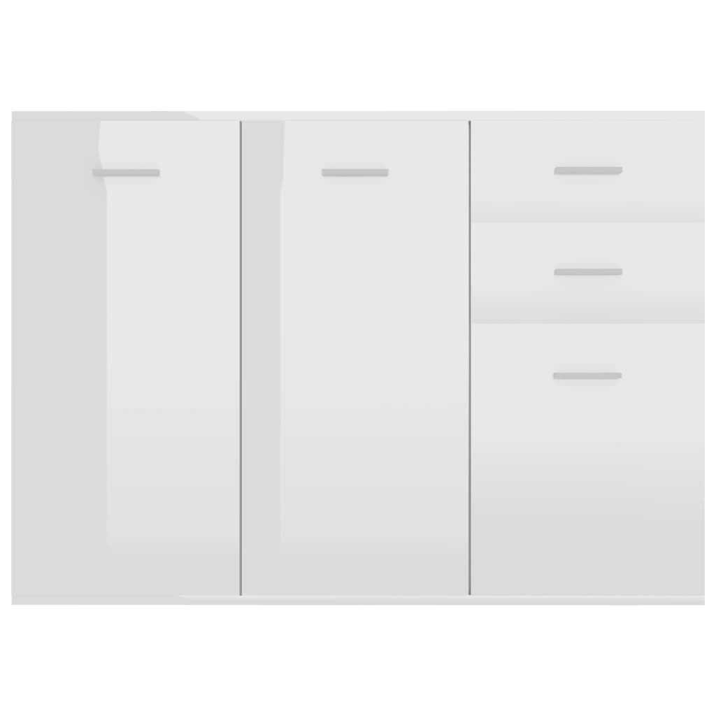 vidaXL Μπουφές Γυαλιστερό Λευκό 105 x 30 x 75 εκ. από Μοριοσανίδα