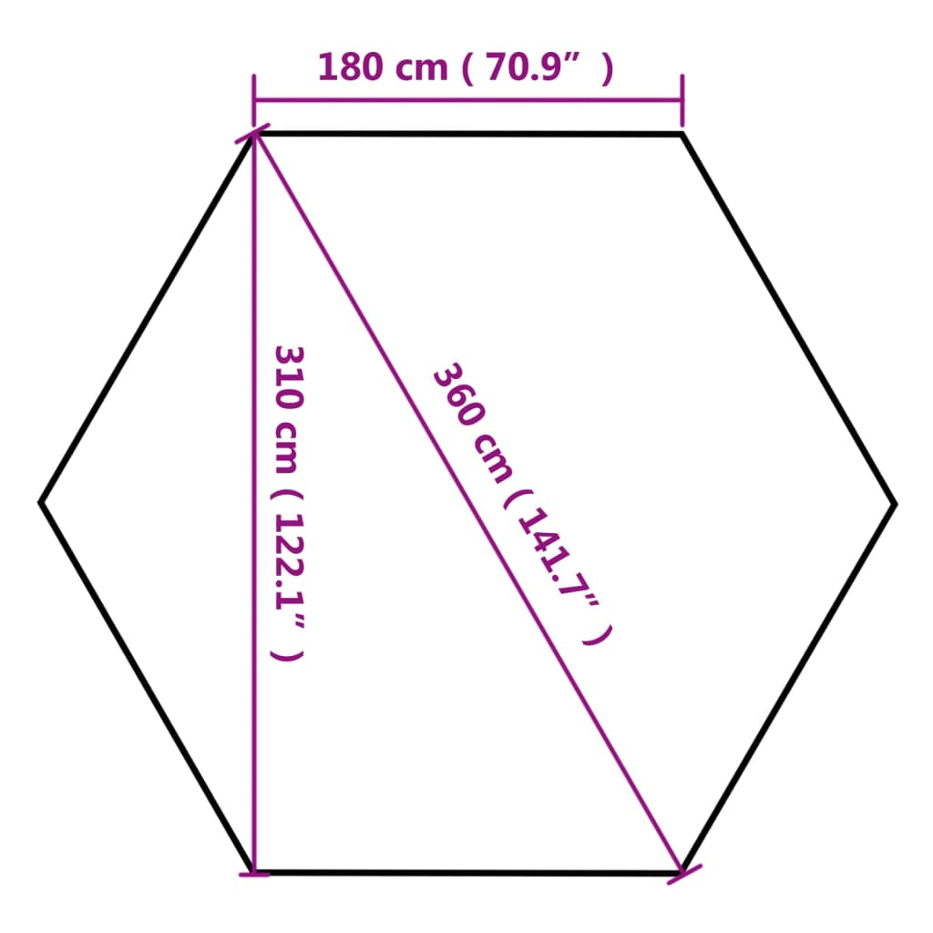 vidaXL Εξαγωνική Πτυσσόμενη Τέντα 3,6 x 3,1 μ. Taupe 220 γρ/μ²