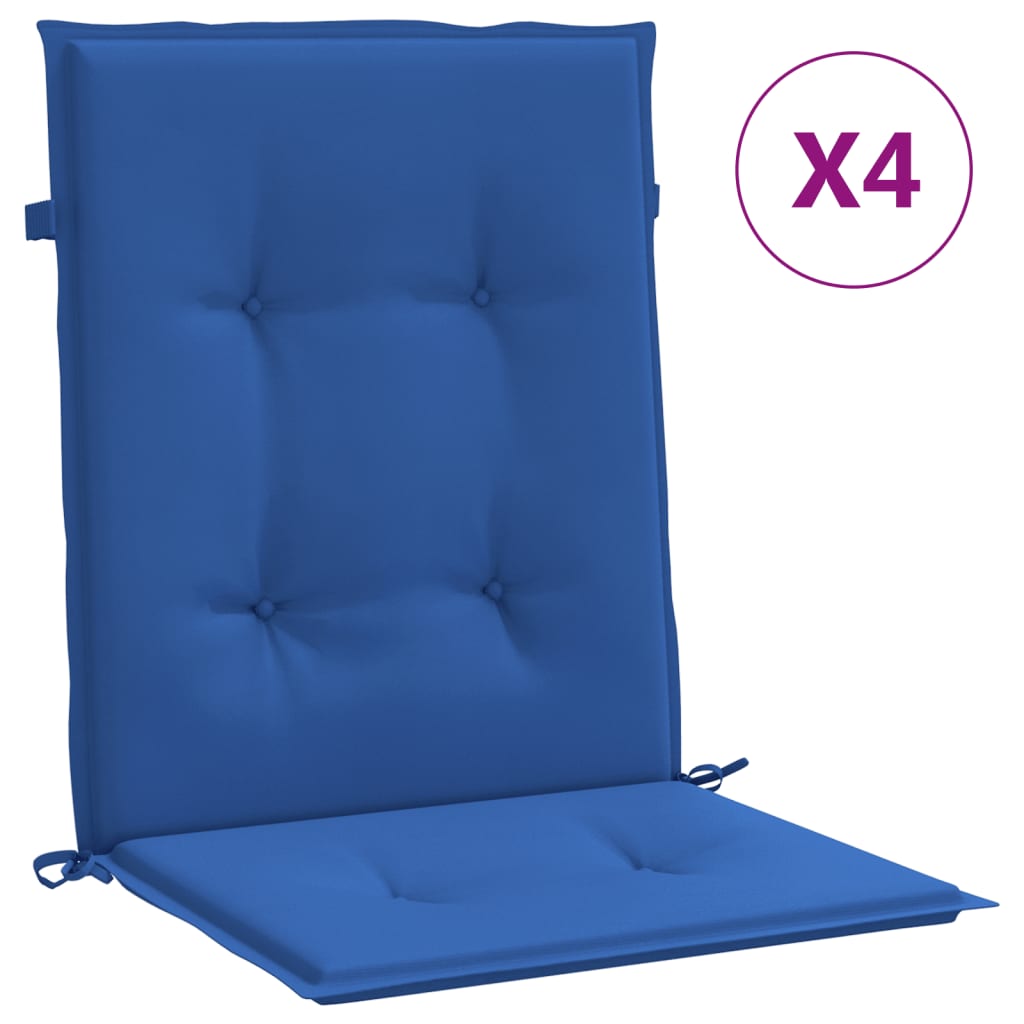 vidaXL Μαξιλάρια Καρέκλας Κήπου Πλάτη 2τεμ Μπλε Ρουά 100x50x3εκ Oxford