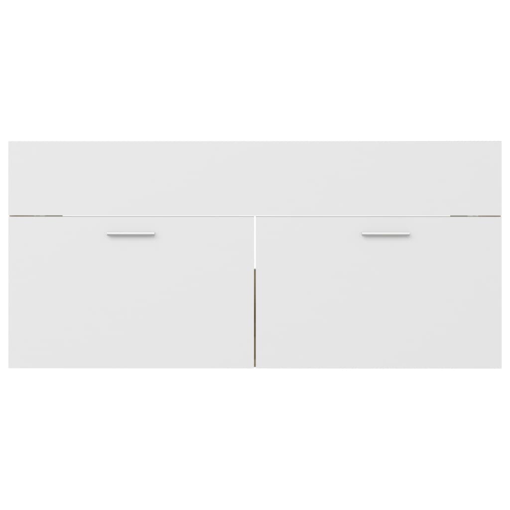 vidaXL Ντουλάπι Νιπτήρα Λευκό/Sonoma Δρυς 100x38,5x46 εκ. Μοριοσανίδα