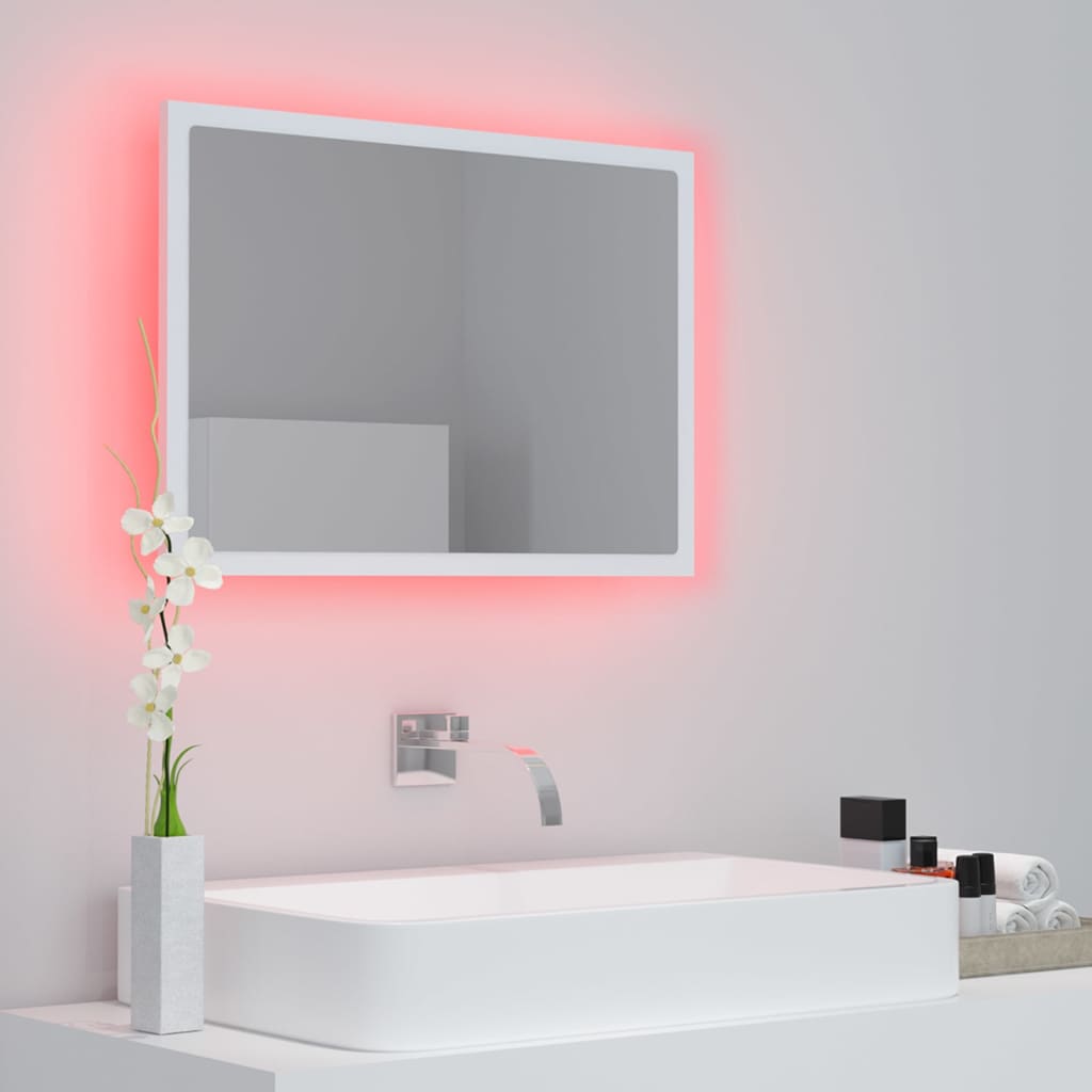 vidaXL Καθρέφτης Μπάνιου με LED Λευκό 60 x 8,5 x 37 εκ. Μοριοσανίδα