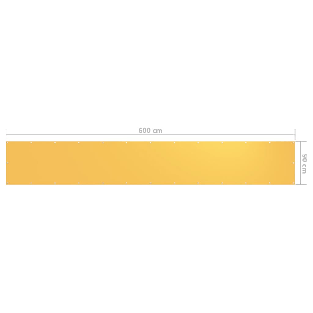 vidaXL Διαχωριστικό Βεράντας Κίτρινο 90 x 600 εκ. Ύφασμα Oxford