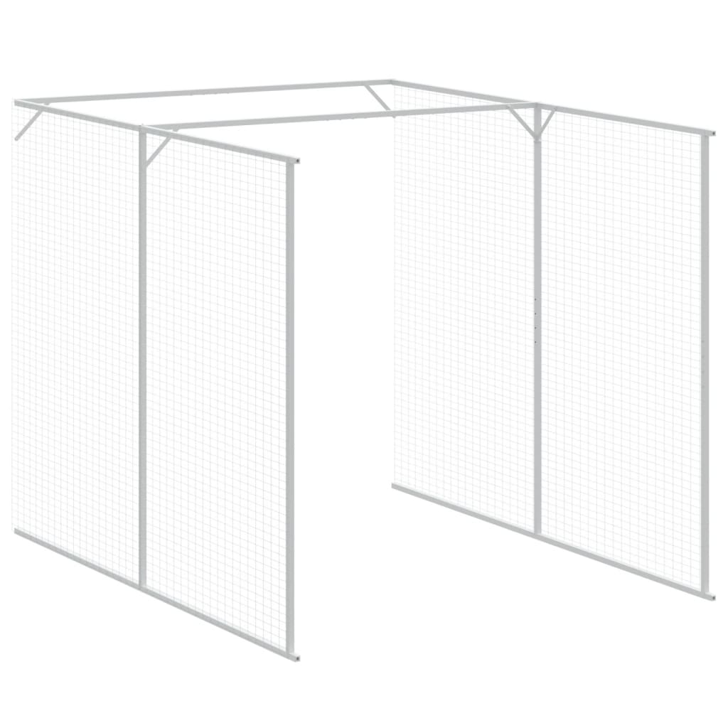 vidaXL Σπιτάκι Σκύλου με Αυλή Ανθρακί 165x1271x181 εκ. Γαλβαν. Χάλυβας