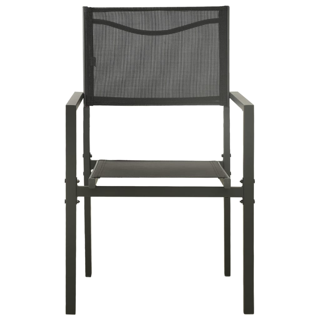 vidaXL Καρέκλες Κήπου 2 Tεμ. Μαύρο και Ανθρακί από Textilene & Ατσάλι