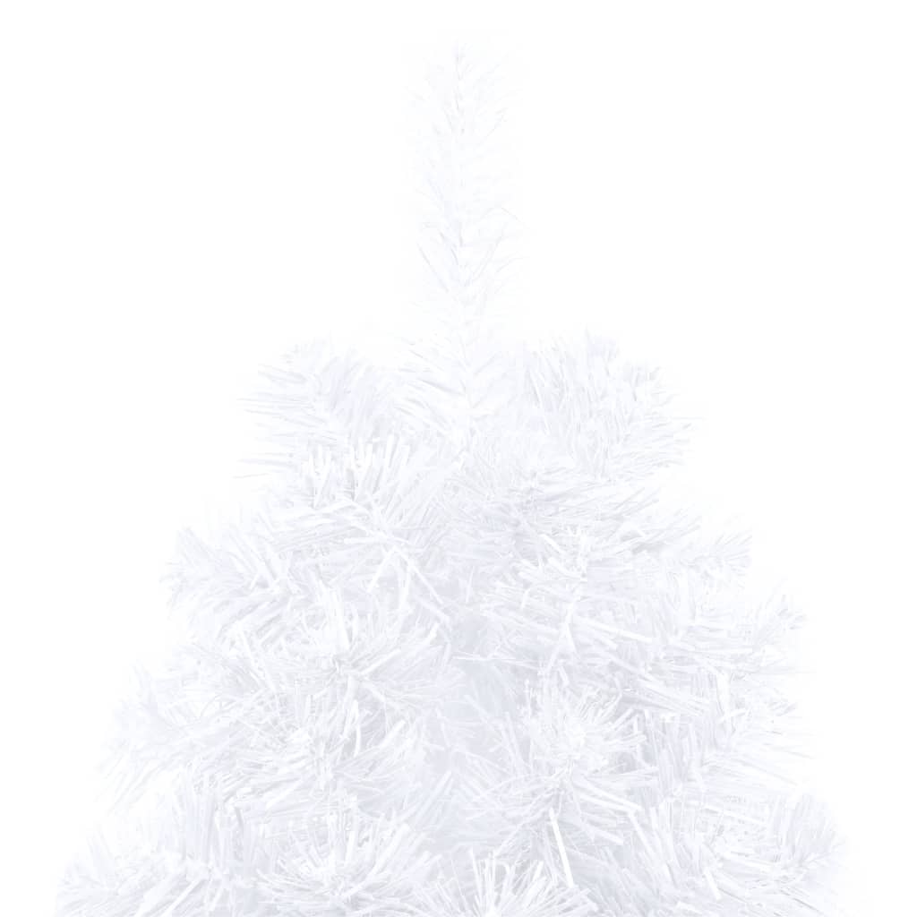 vidaXL Χριστ. Δέντρο Μισό Προφωτισμένο Τεχνητό Μπάλες Λευκό 150εκ