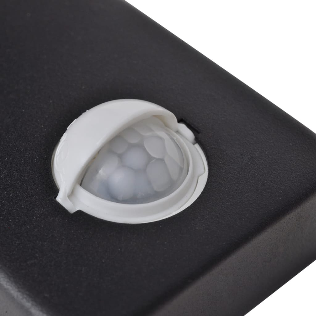 Λάμπα Επιτοίχια LED Κυλινδρικό Μαύρο Ανοξείδωτο Ατσάλι με Αισθητήρα