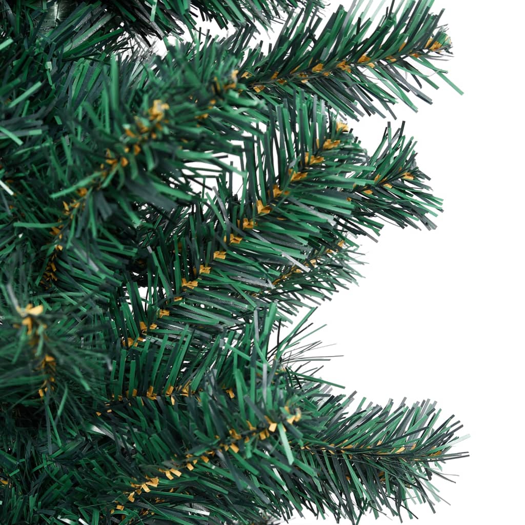 vidaXL Χριστουγεν. Δέντρο Προαναμμένο Τεχνητό Βάσεις Πράσινο 180εκ PVC