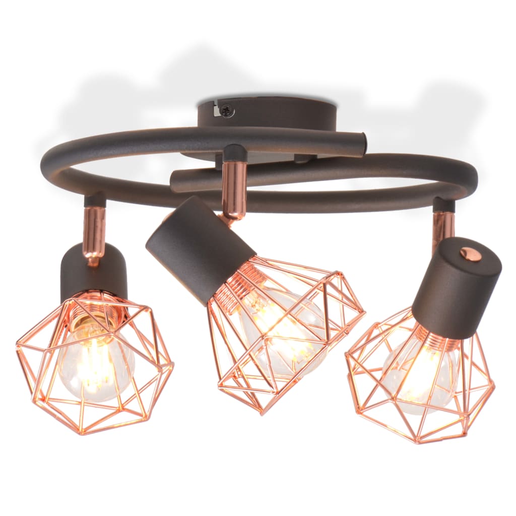 vidaXL Φωτιστικό Σποτ Ράγα με 3 Λαμπτήρες LED Filament 12 W