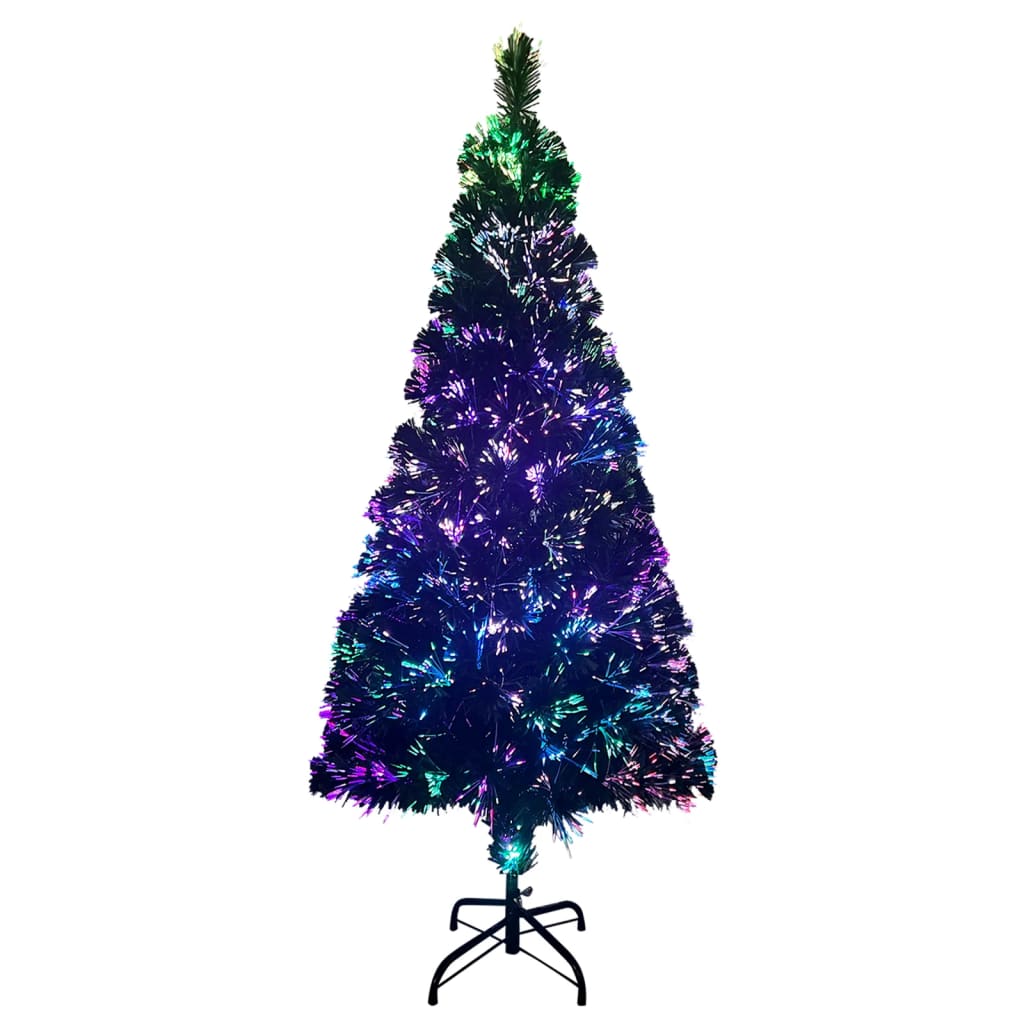 vidaXL Χριστουγεννιάτικο Δέντρο Τεχν & Βάση Πράσινο Οπτικές Ίνες 210εκ