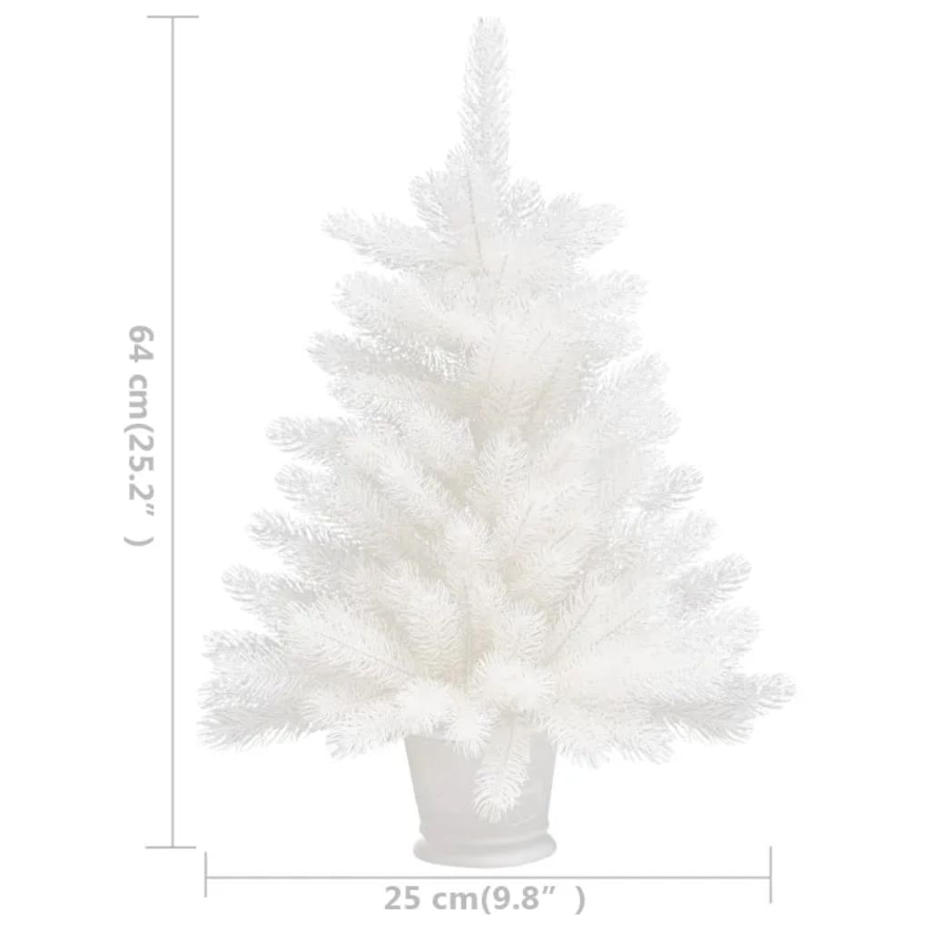 vidaXL Χριστ. Δέντρο Προφωτισμένο Τεχνητό Μπάλες Λευκό 65εκ