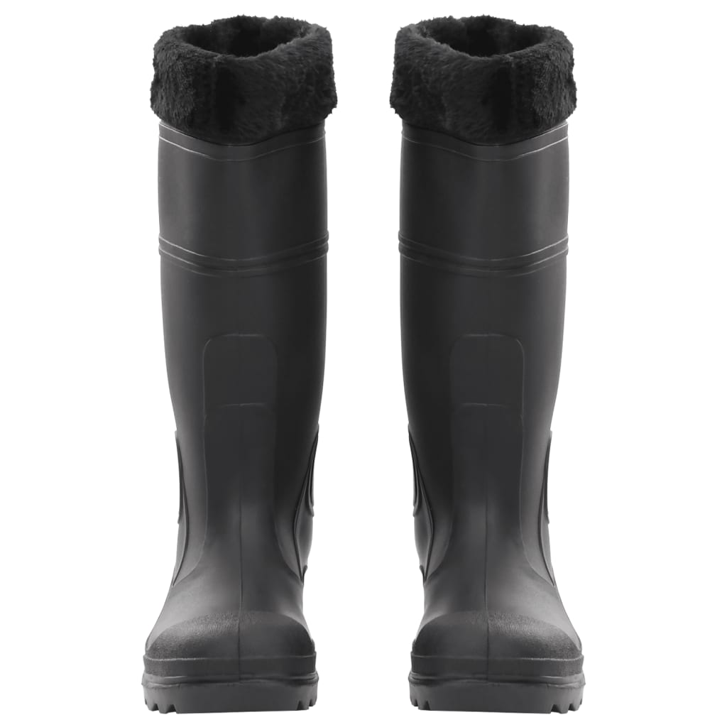 vidaXL Γαλότσες με Αφαιρούμενες Κάλτσες Μαύρες Μέγεθος 39 από PVC