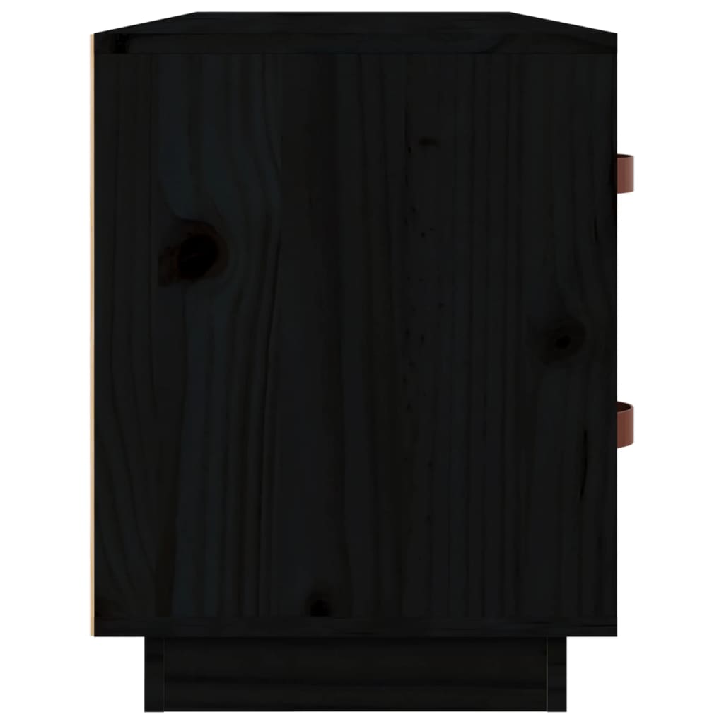 vidaXL Παπουτσοθήκη Μαύρο 100x34x45 εκ. από Μασίφ Ξύλο Πεύκου