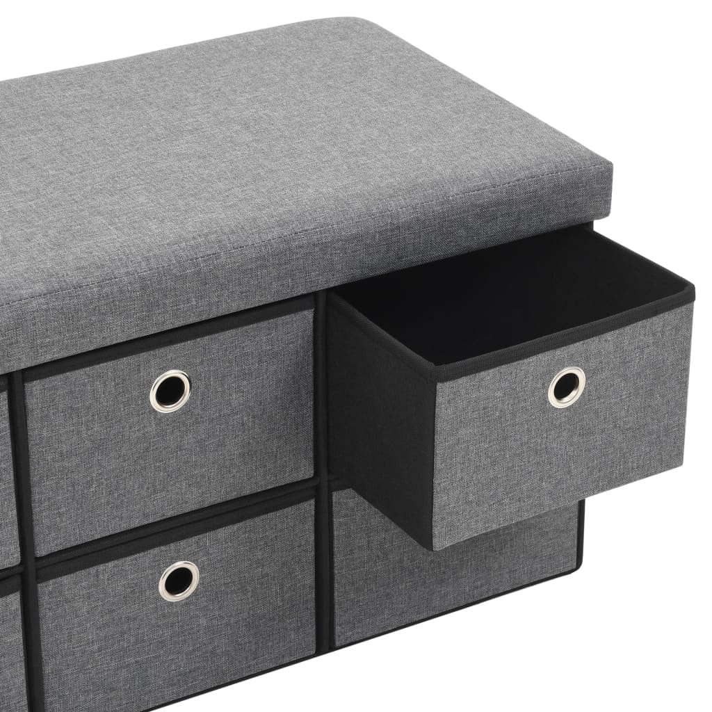 vidaXL Πάγκος Αποθήκευσης Σκούρο Γκρι 76x38x38 εκ. Συνθετικό Λινό