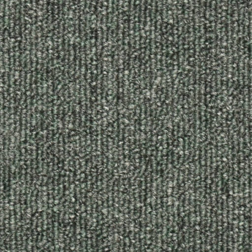 vidaXL Πατάκια Σκάλας Μοκέτα 15 τεμ. Σκούρο Πράσινο 56 x 17 x 3 εκ.