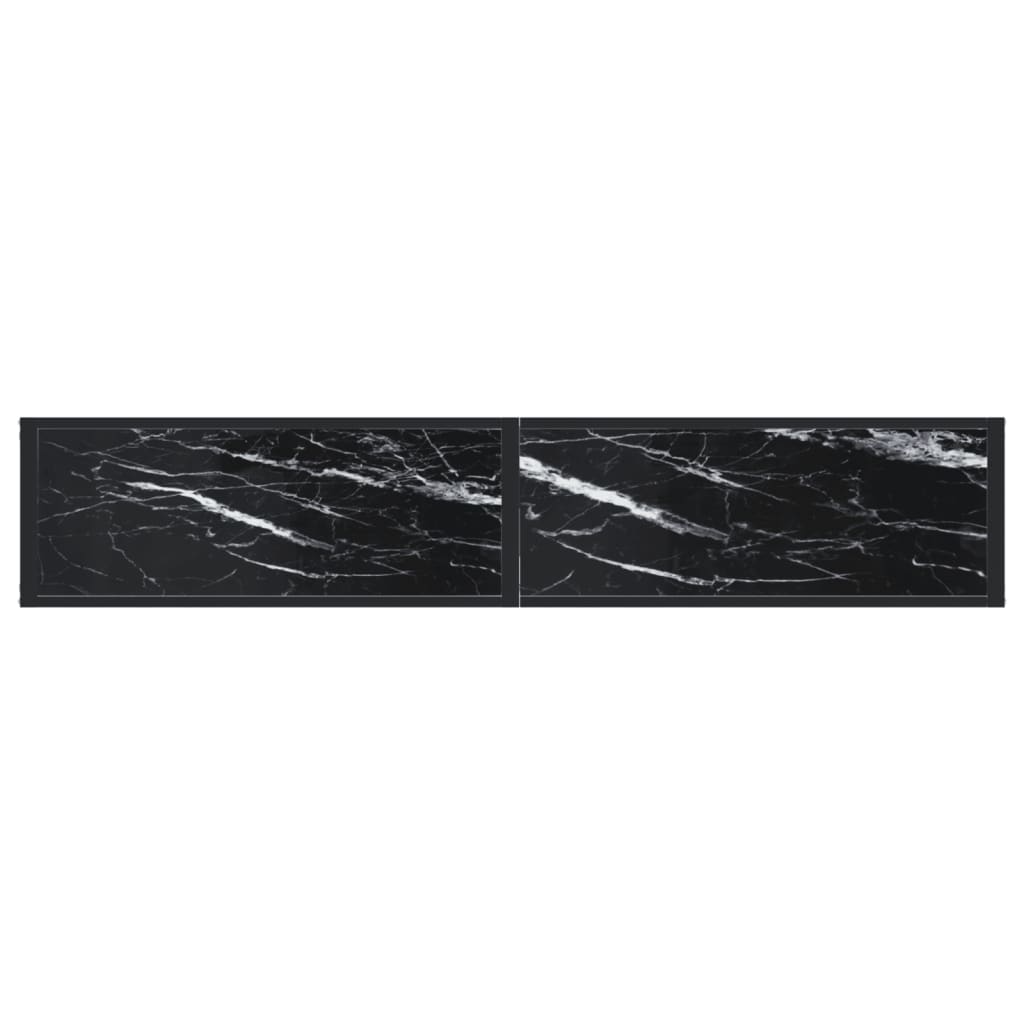 vidaXL Τραπέζι Κονσόλα Μαύρο Όψη Μαρμάρου 180x35x75,5 εκ. Ψημένο Γυαλί
